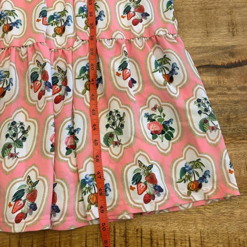 Smith & Quinn Sage Midi Dress S Fruit Patch Strawberry Print Butterfly Pink NWT - Picture 13 of 14